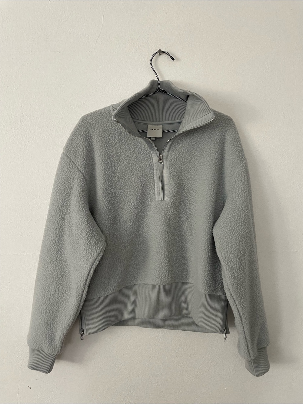 Varley Light Gray Sherpa Half-Zip Pullover